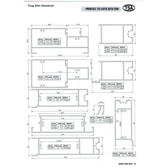 CỬA ĐI HỆ TS1076