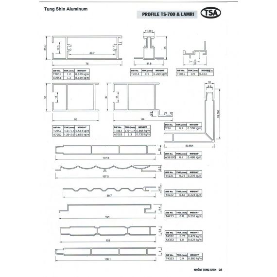 CỬA ĐI TS700